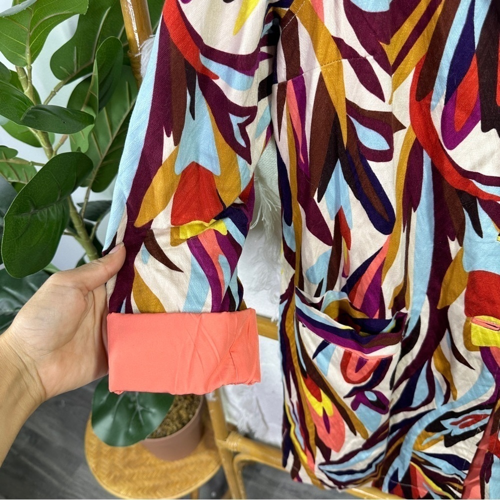 Missoni Target Trench Coat Women's Striped Colorful Duster Purple Button sz L - Picture 4 of 5